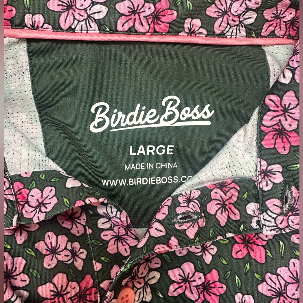 Birdie Boss Large Men's Floral Golf Shirt - Picture 3 of 4